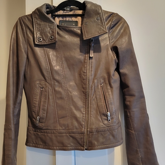 Aritzia Mackage Kenya Moto Leather Jacket, Authentic - Taupe - Picture 4 of 10